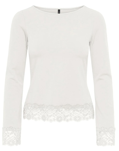 Only - ONLLive Love O-Neck Lace Top - Cloud Dancer